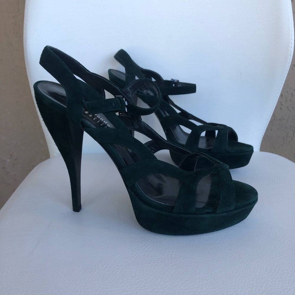 Edmundo Castillo 8.5 US - 39 EU High Heels Sandals Green Suede NWB